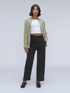 Everlane The Organic Wide-Leg Pant in Black